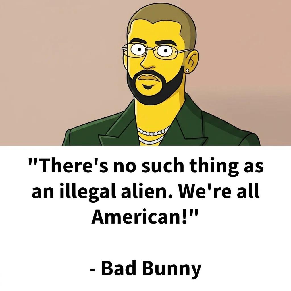 Bad Bunny: There's No Such Thing as an Illegal Alien (Yellow Toon)