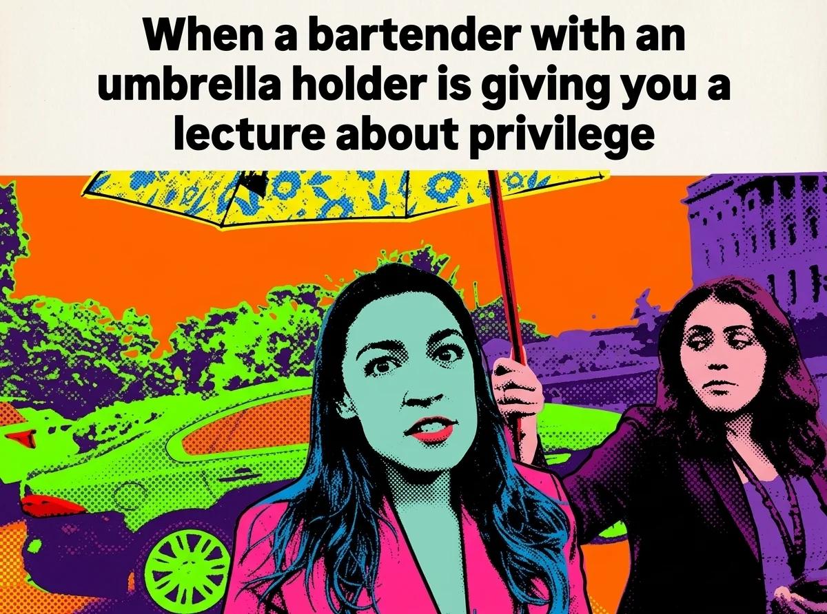 When a Bartender Lectures You About Privilege (Pop Art)