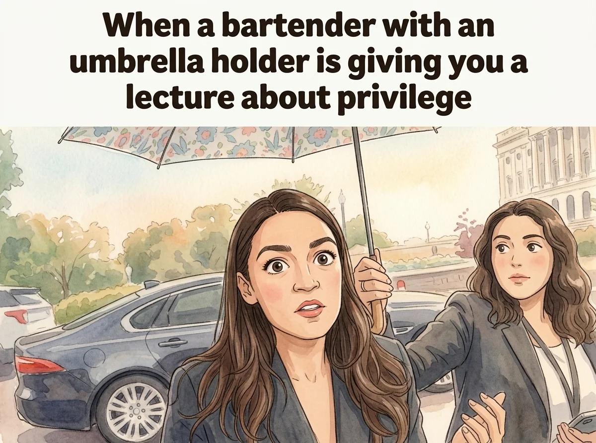 When a Bartender Lectures You About Privilege (Watercolor)