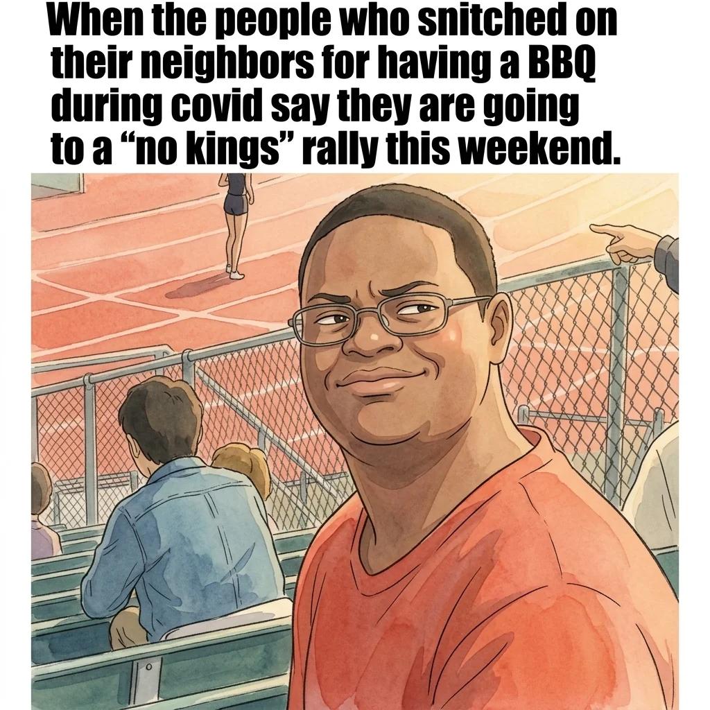 The BBQ Snitches Are Going to a No Kings Rally (Watercolor)