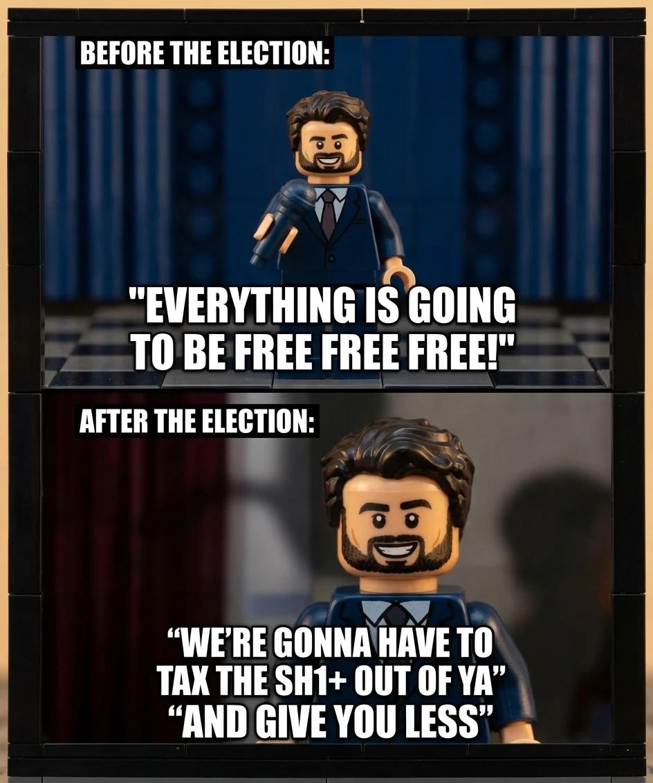 Before the Election: Free, Free, Free. After: Taxed (Brick Build)