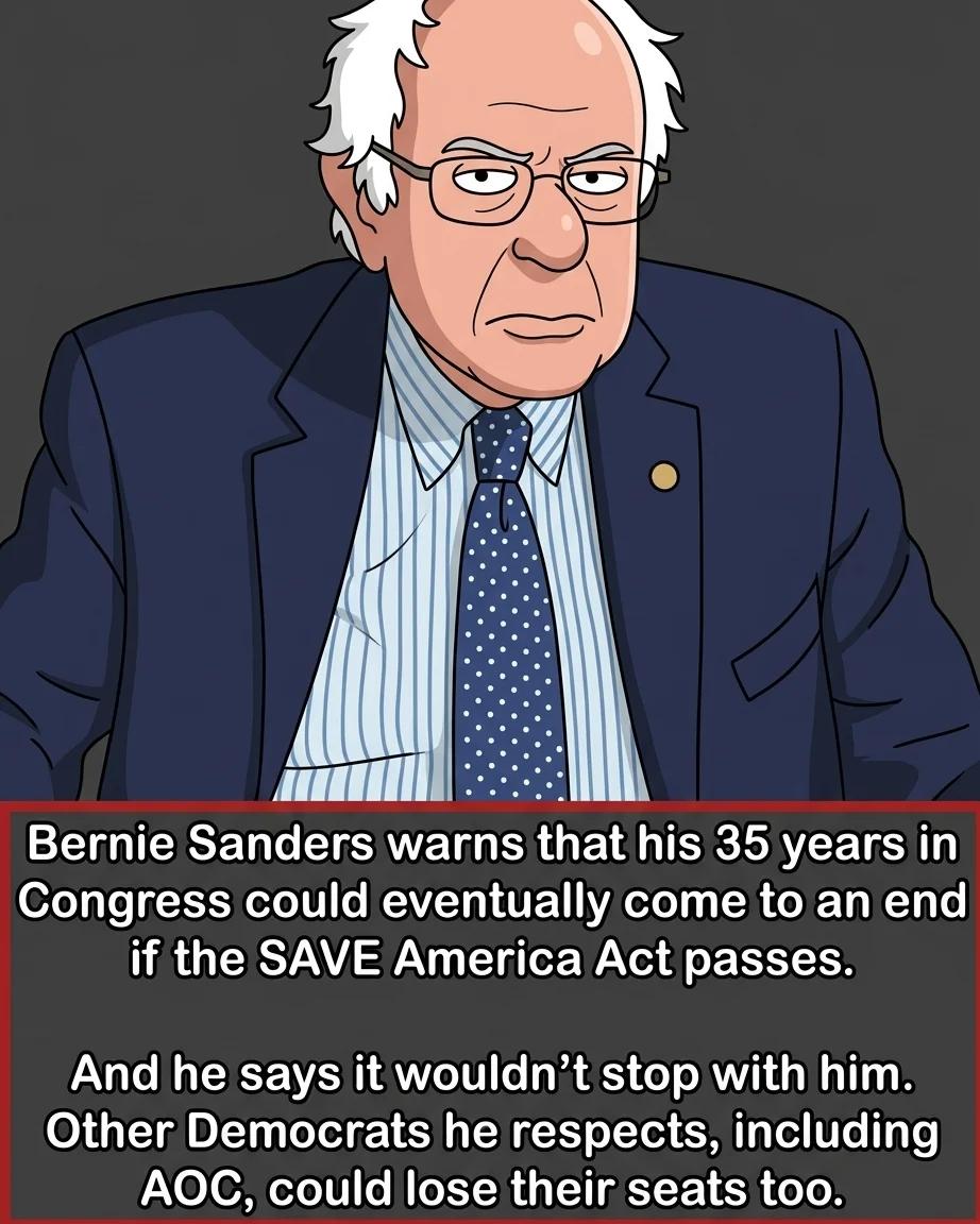 Bernie Warns the SAVE America Act Could End His 35 Years (Sitcom Toon)