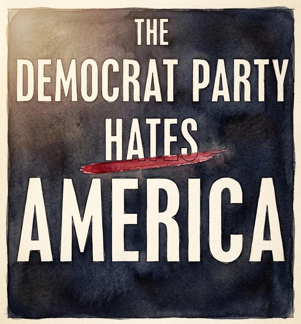 The Democrat Party Hates America (Watercolor)