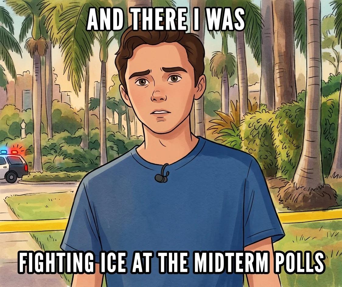 There I Was, Fighting ICE at the Midterm Polls (Classic Toon)