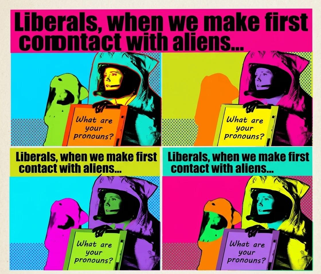 First Contact With Aliens: What Are Your Pronouns? (Pop Art)