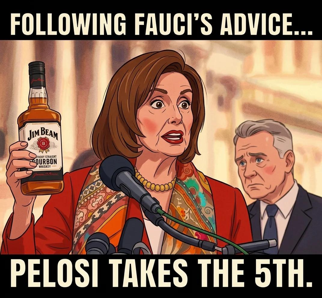 Following Fauci's Advice, Pelosi Takes the Fifth (Classic Toon)