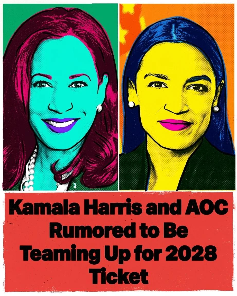 Kamala Harris and AOC Rumored for a 2028 Ticket (Pop Art)