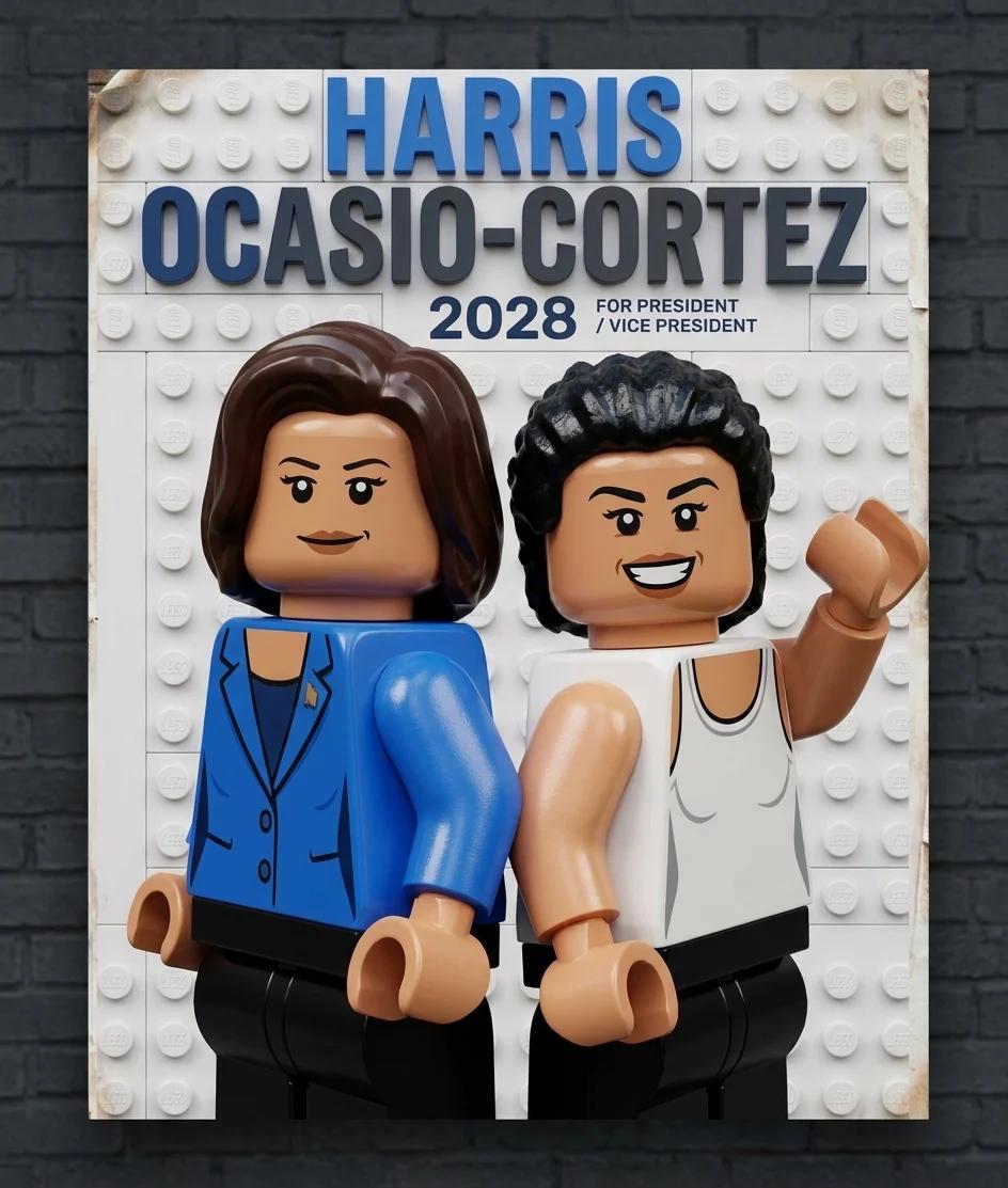 Harris / Ocasio-Cortez 2028 (Brick Build)