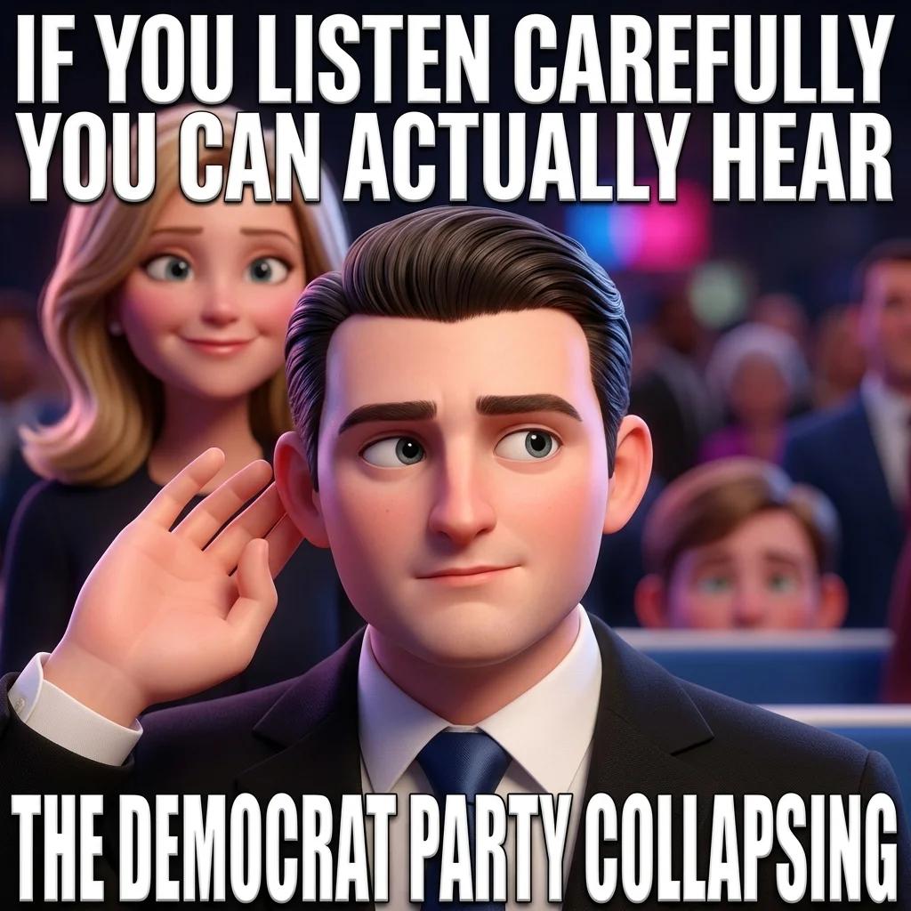 Listen Carefully and You Can Hear the Democrat Party Collapsing (3D Toon)