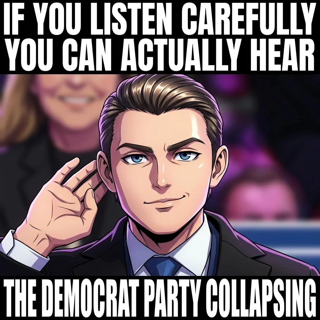 Listen Carefully and You Can Hear the Democrat Party Collapsing (Anime)