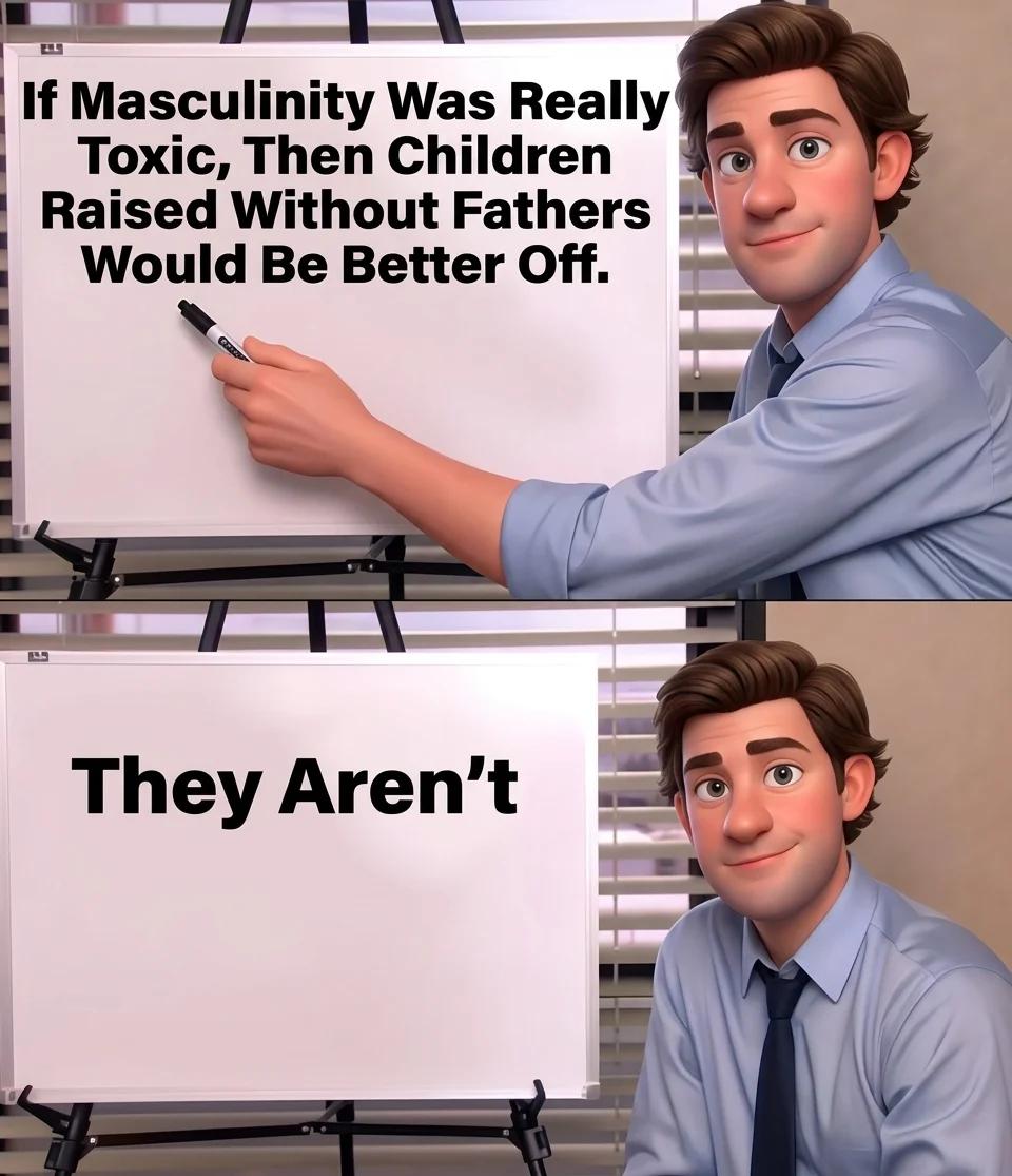 If Masculinity Were Really Toxic, Fatherless Kids Would Be Better Off (3D Toon)