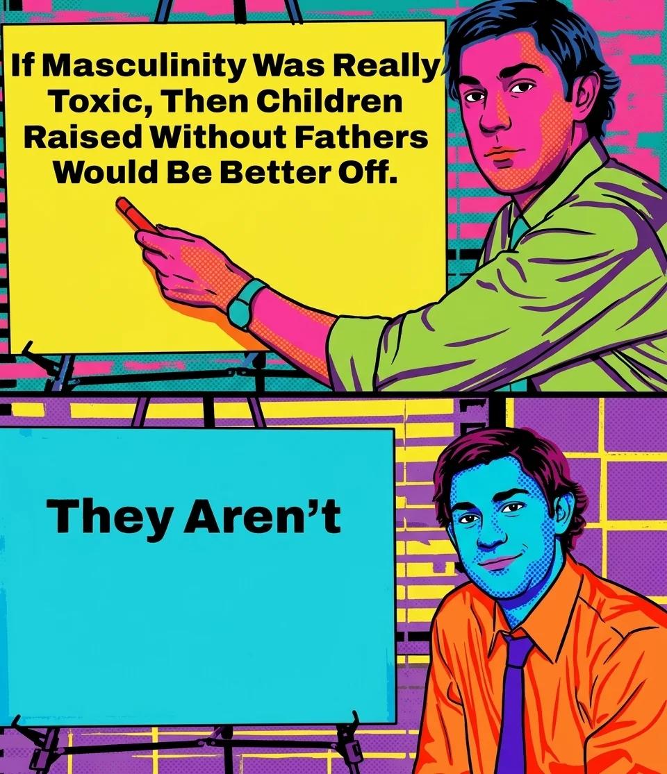 If Masculinity Were Really Toxic, Fatherless Kids Would Be Better Off (Pop Art)