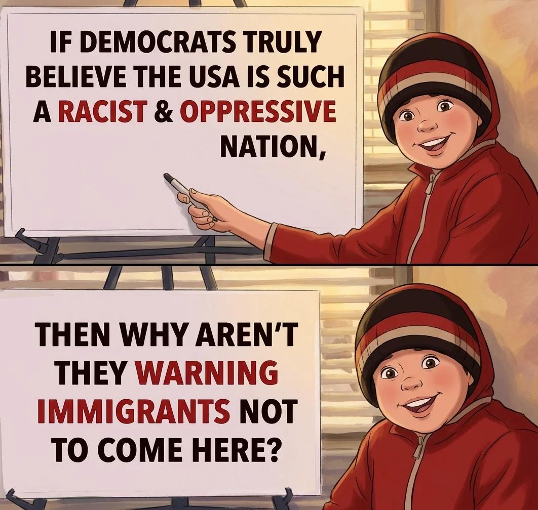 If the USA Is So Oppressive, Why Not Warn Immigrants Away? (Classic Toon)