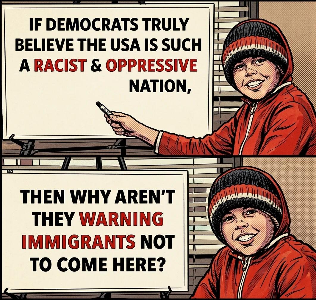 If the USA Is So Oppressive, Why Not Warn Immigrants Away? (Comic Book)
