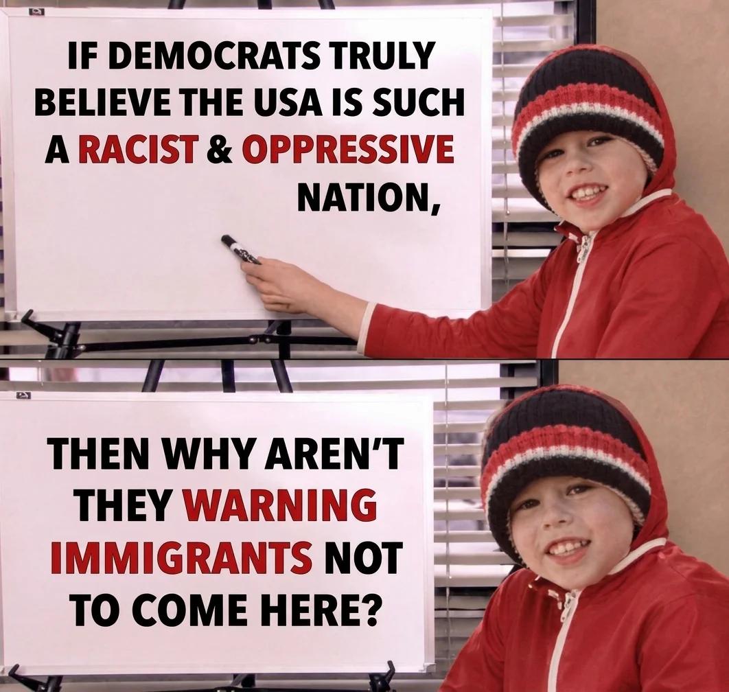 If the USA Is So Oppressive, Why Not Warn Immigrants Away? (Photoreal)