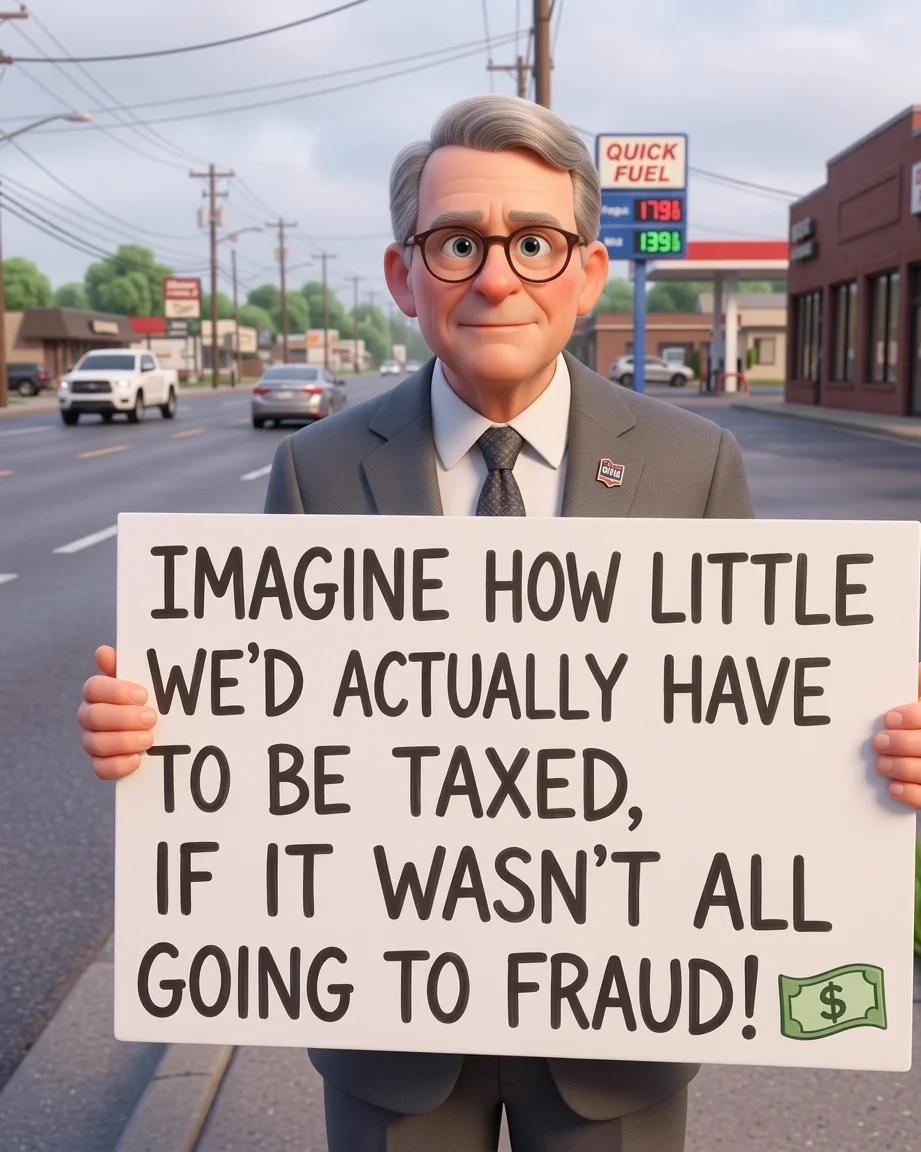 Imagine How Little We'd Be Taxed If It Weren't All Going to Fraud (3D Toon)