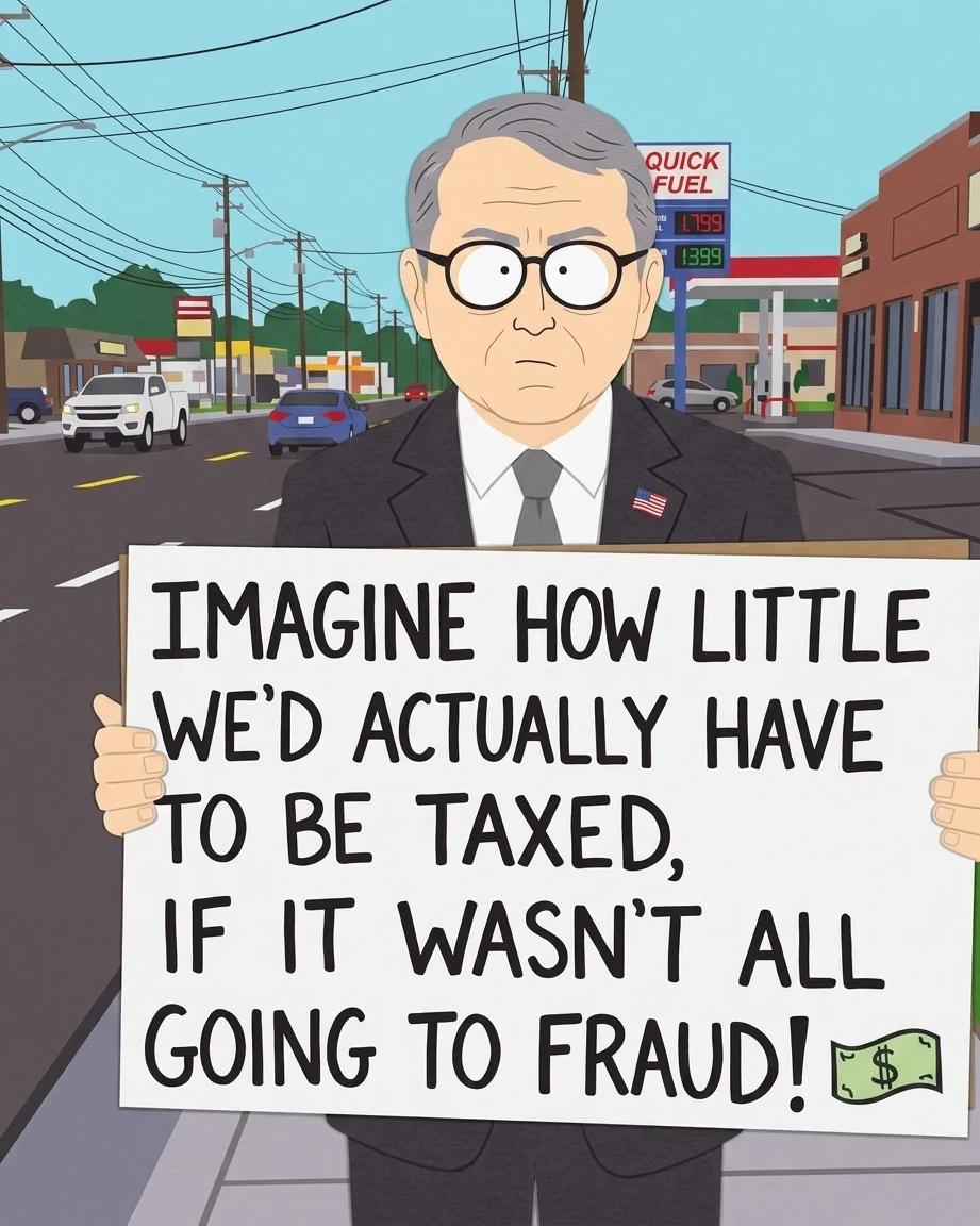 Imagine How Little We'd Be Taxed If It Weren't All Going to Fraud (Paper Cutout)