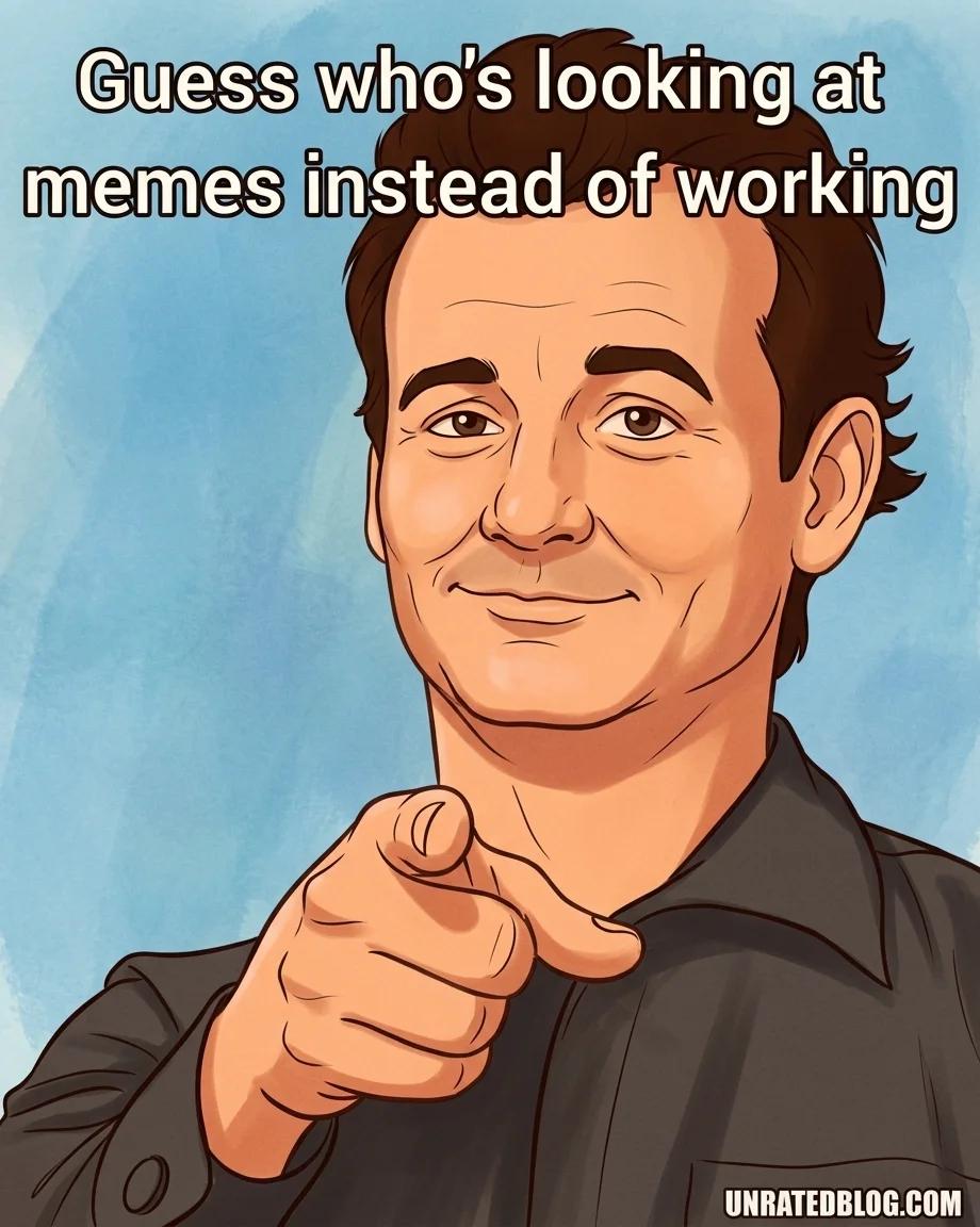 Guess Who's Looking at Memes Instead of Working (Classic Toon)