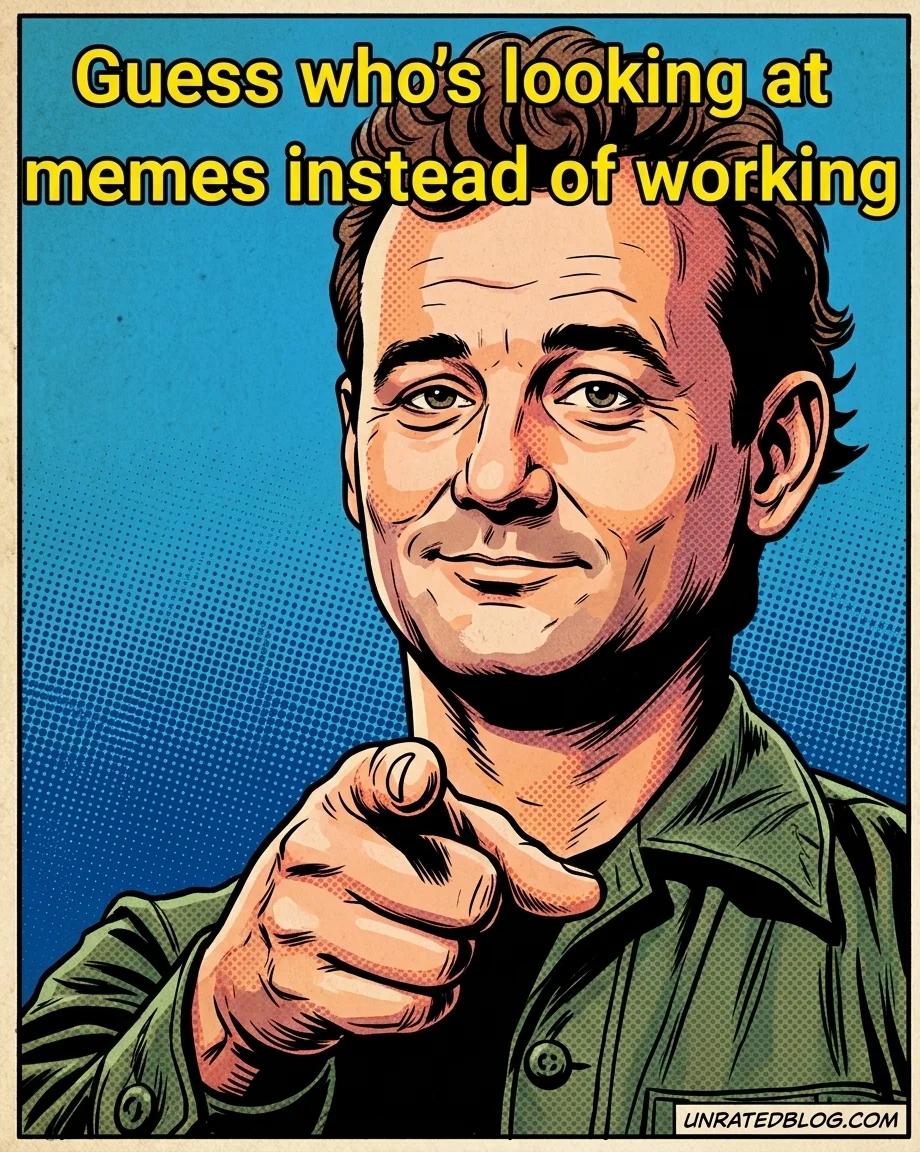 Guess Who's Looking at Memes Instead of Working (Comic Book)