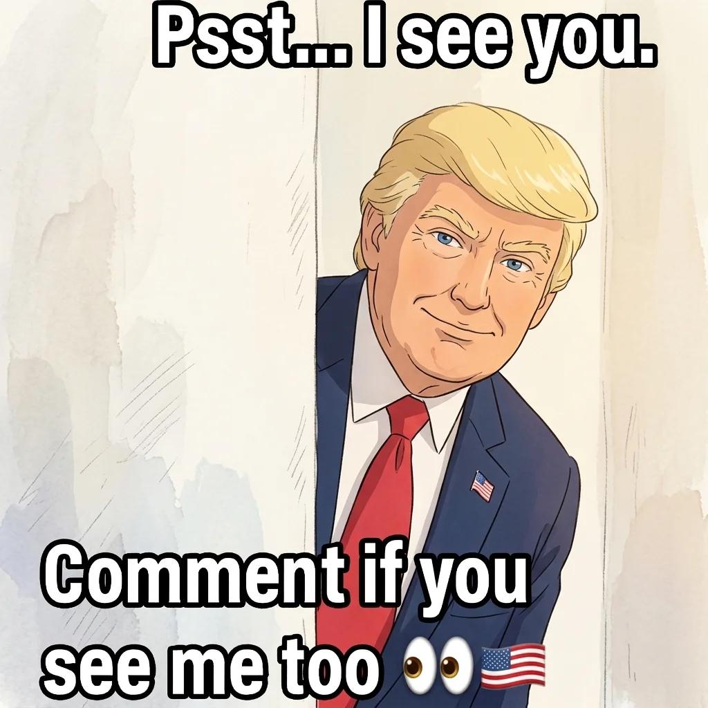 Psst, I See You. Comment If You See Me Too (Watercolor)