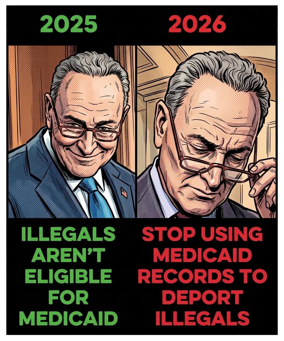 Schumer on Medicaid: 2025 vs 2026 (Comic Book)