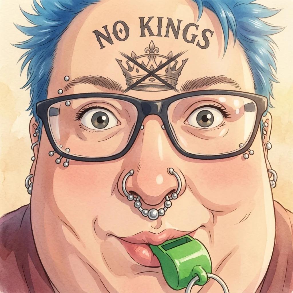 The Face of the No Kings Movement (Watercolor)