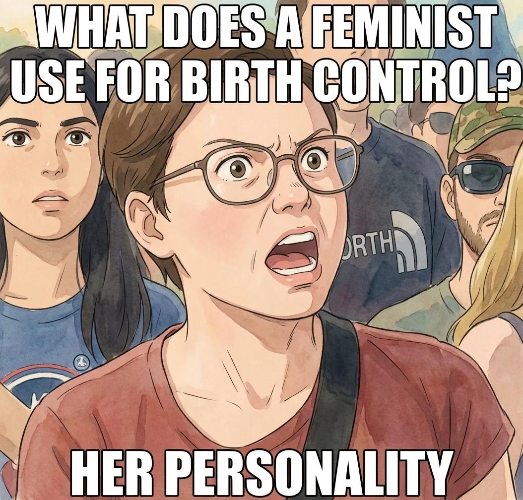 What Does a Feminist Use for Birth Control? (Watercolor)