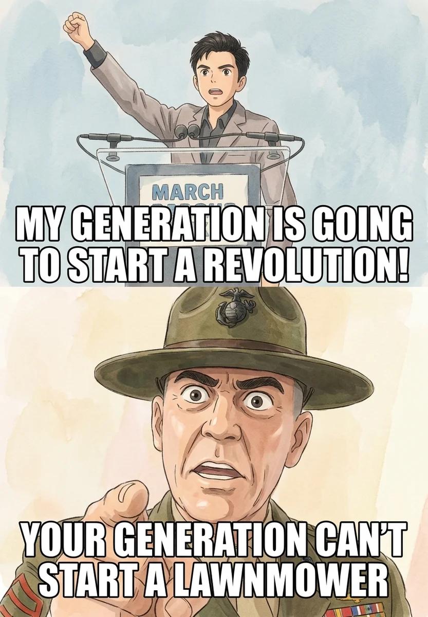 Your Generation Can't Start a Lawnmower (Watercolor)