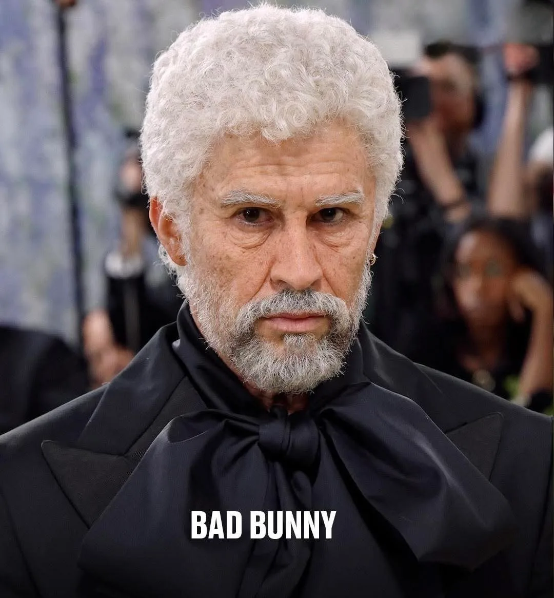 Bad Bunny aged into a Gilded Age dandy — "Costume Art," indeed.