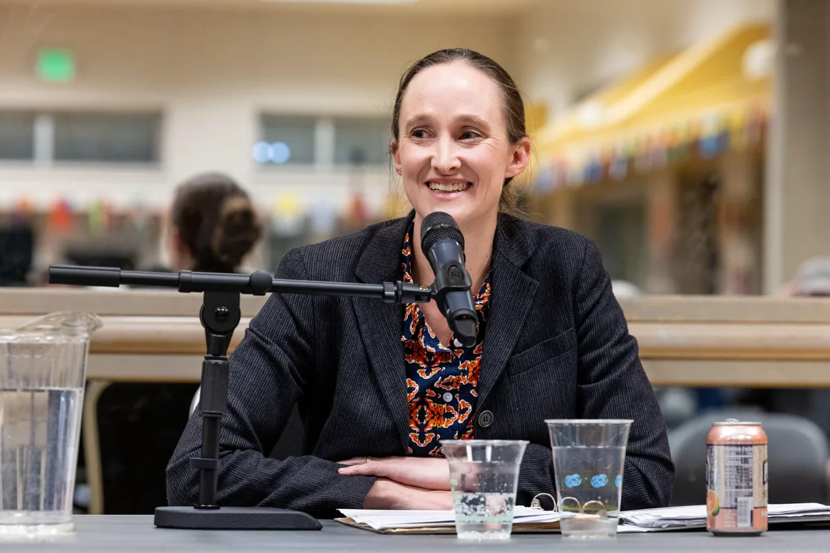 Mayor Katie Wilson during her 2025 campaign, when she ran on a platform that called for divesting from policing.