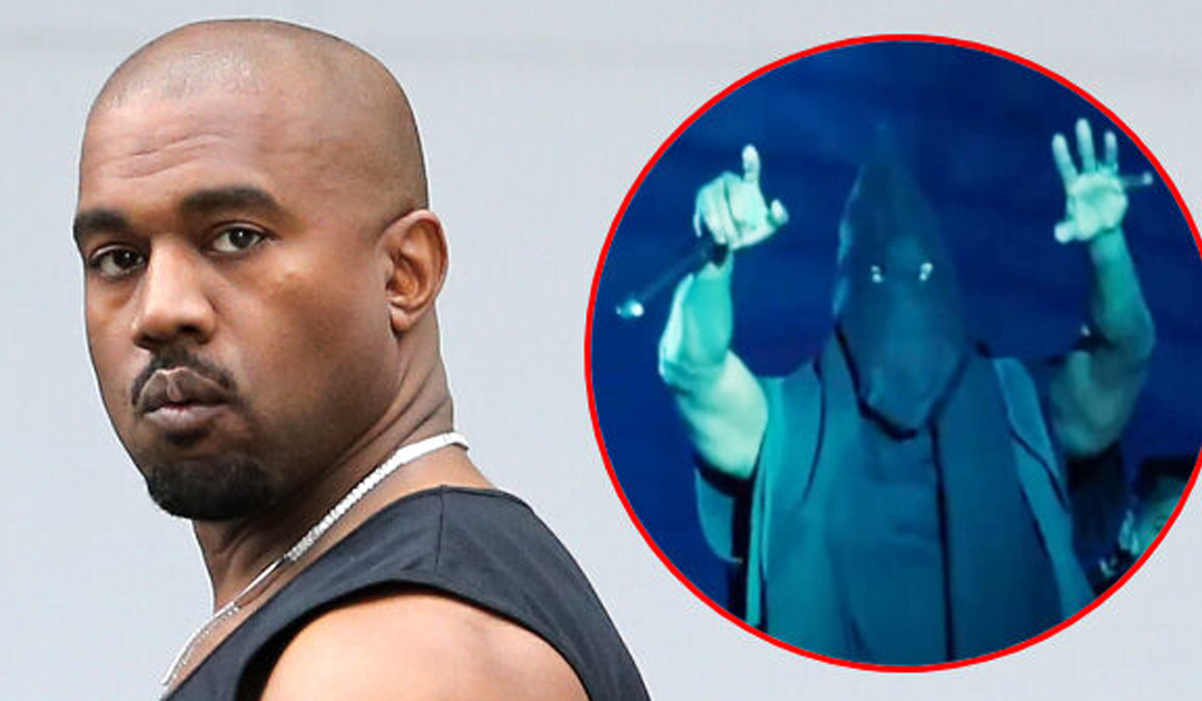 Kanye West Dons Controversial Hood Resembling KKK at New Album’s Listening Event