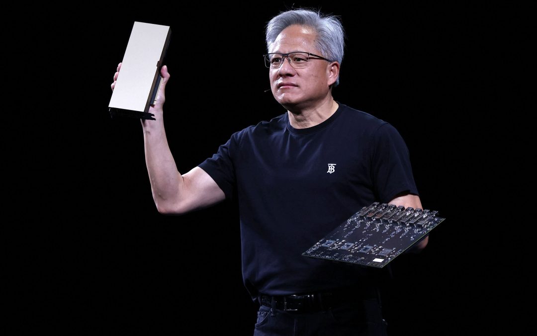 Nvidia shares hit record as AI chipmaker again becomes world’s most valuable company