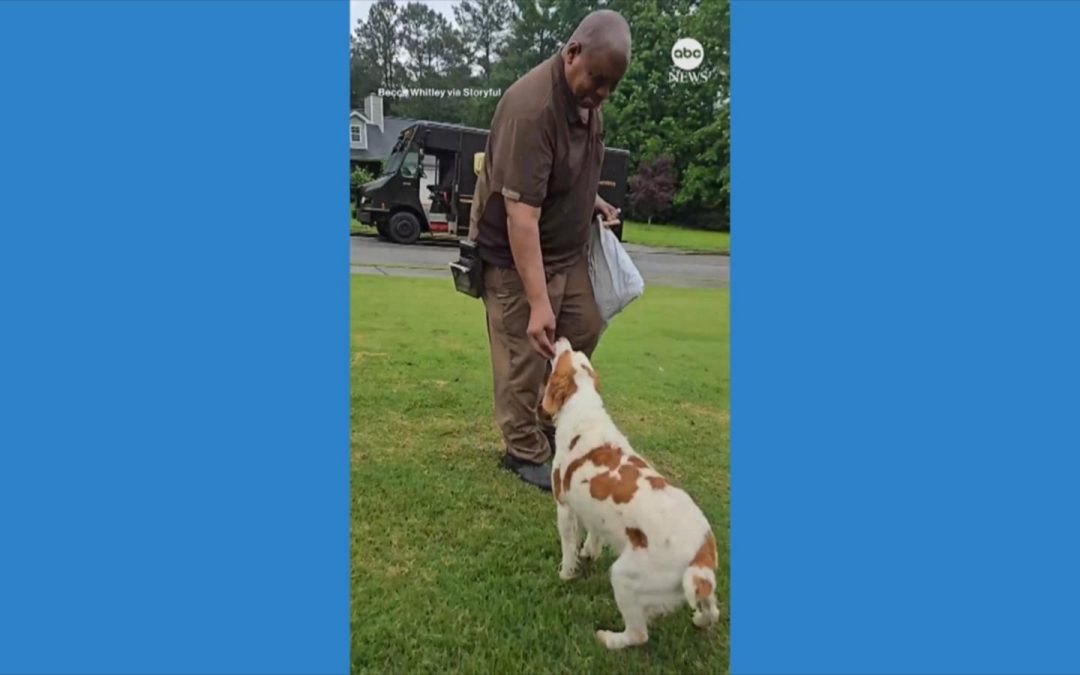 WATCH:  UPS driver gets emotional as he says goodbye to dogs he bonded with for over a decade