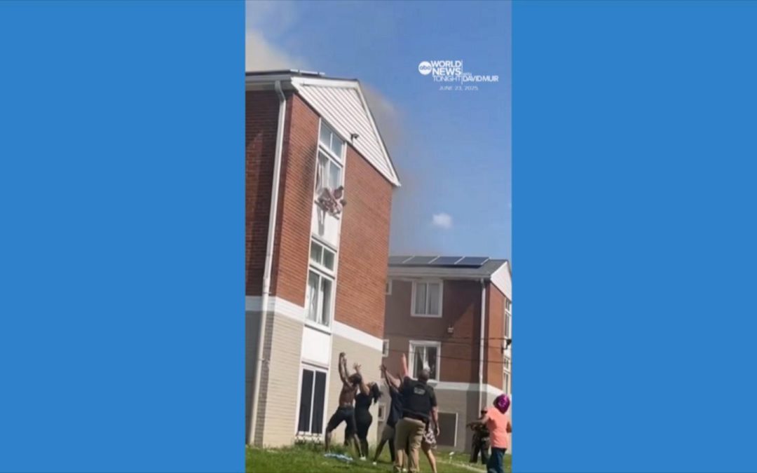 WATCH: Baby tossed from burning building in Ohio