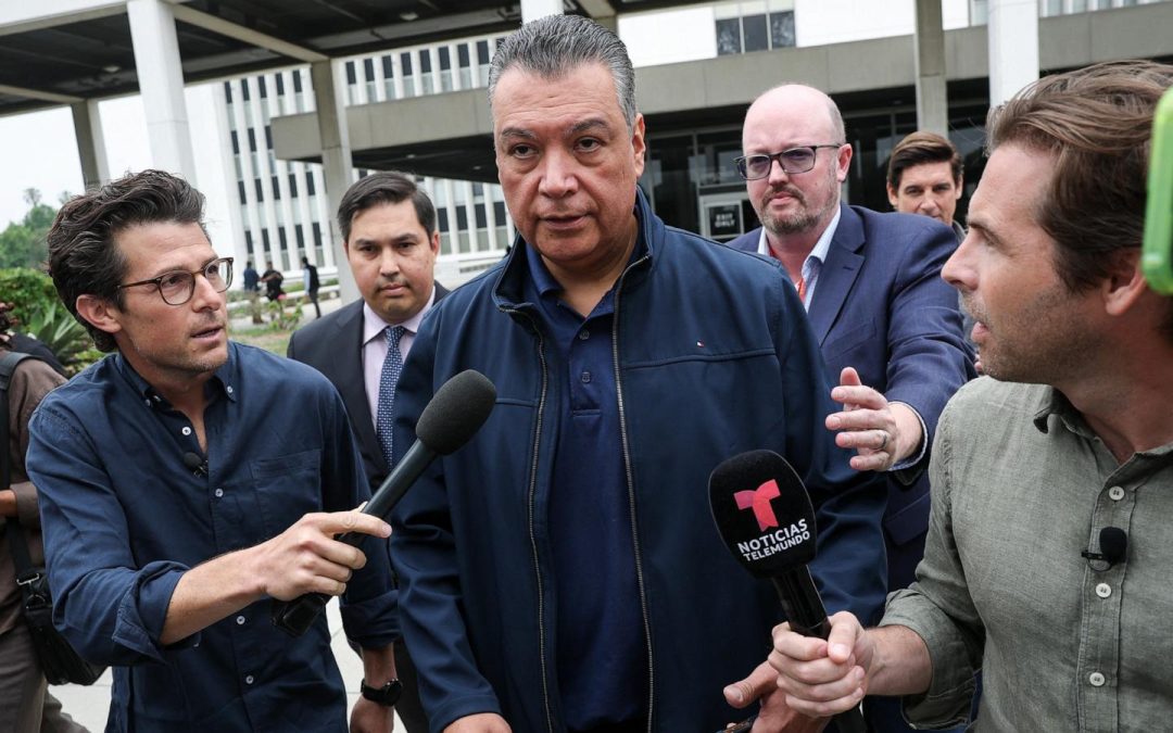 Padilla pushes back against Noem’s claim he barged into news conference