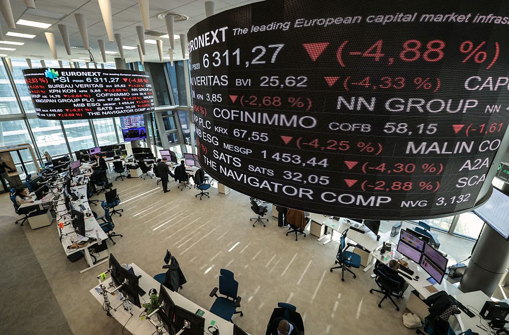 European stocks trade lower; JDE Peet’s shares jump 17%