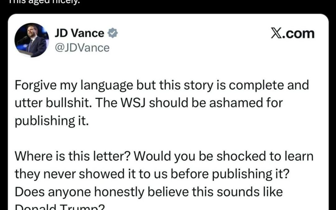 White House Melts Down Over Proof of Trump’s Gross Letter to Epstein