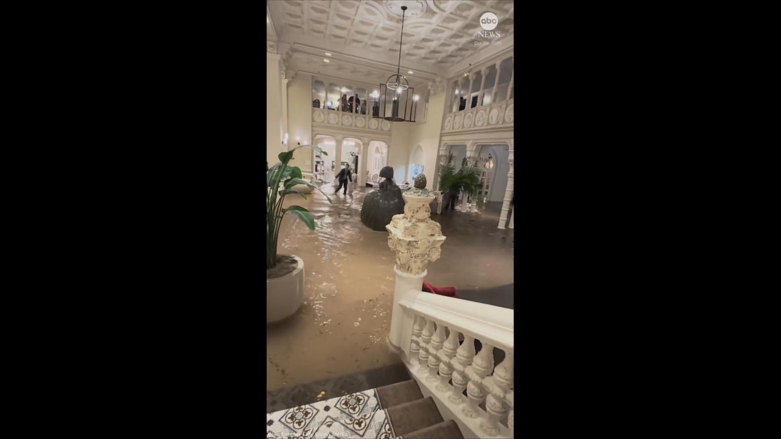 WATCH:  Lobby of luxury Florida hotel flooded amid storms