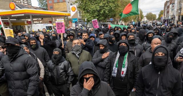 Masked Muslims Rally in Multicultural London Borough After Police Banned Populist UKIP Demonstration