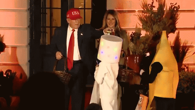 Trump strikes again with viral candy move during first Halloween back at White House