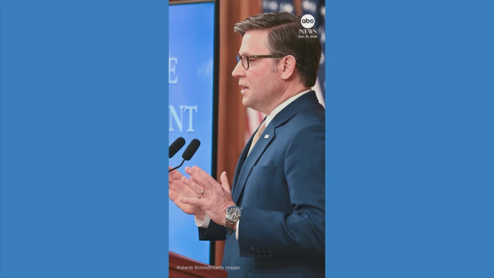 WATCH: House Speaker Mike Johnson gives timeline to end shutdown