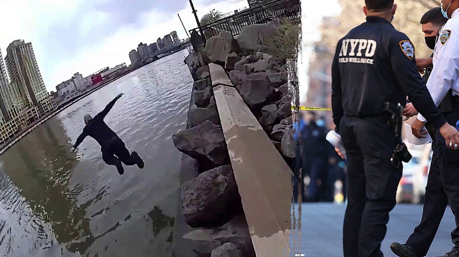 NYPD officer leaps into freezing river to save teenage girl from drowning