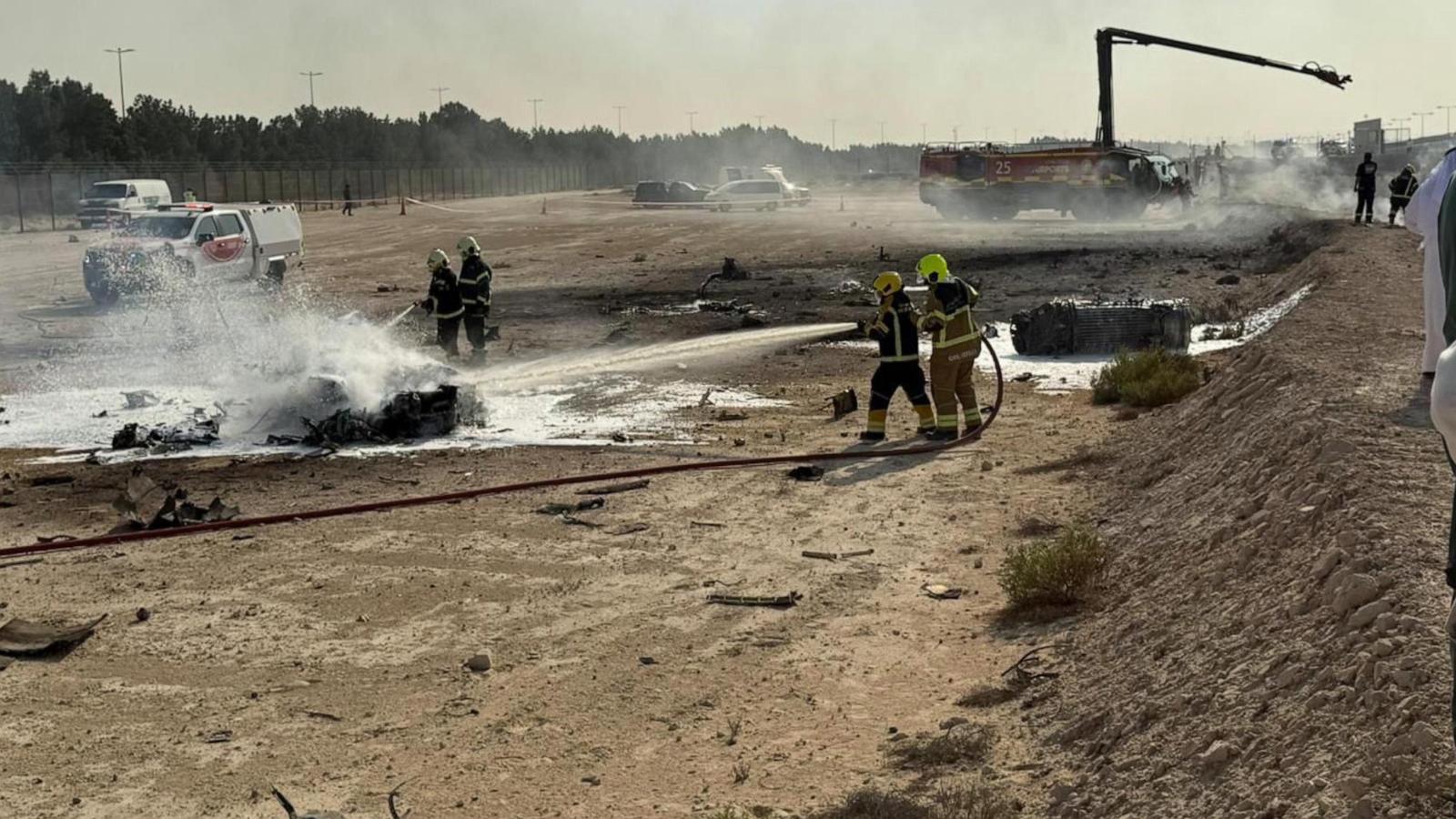 Indian fighter jet crashes during a demo flight at Dubai Air Show, killing the pilot