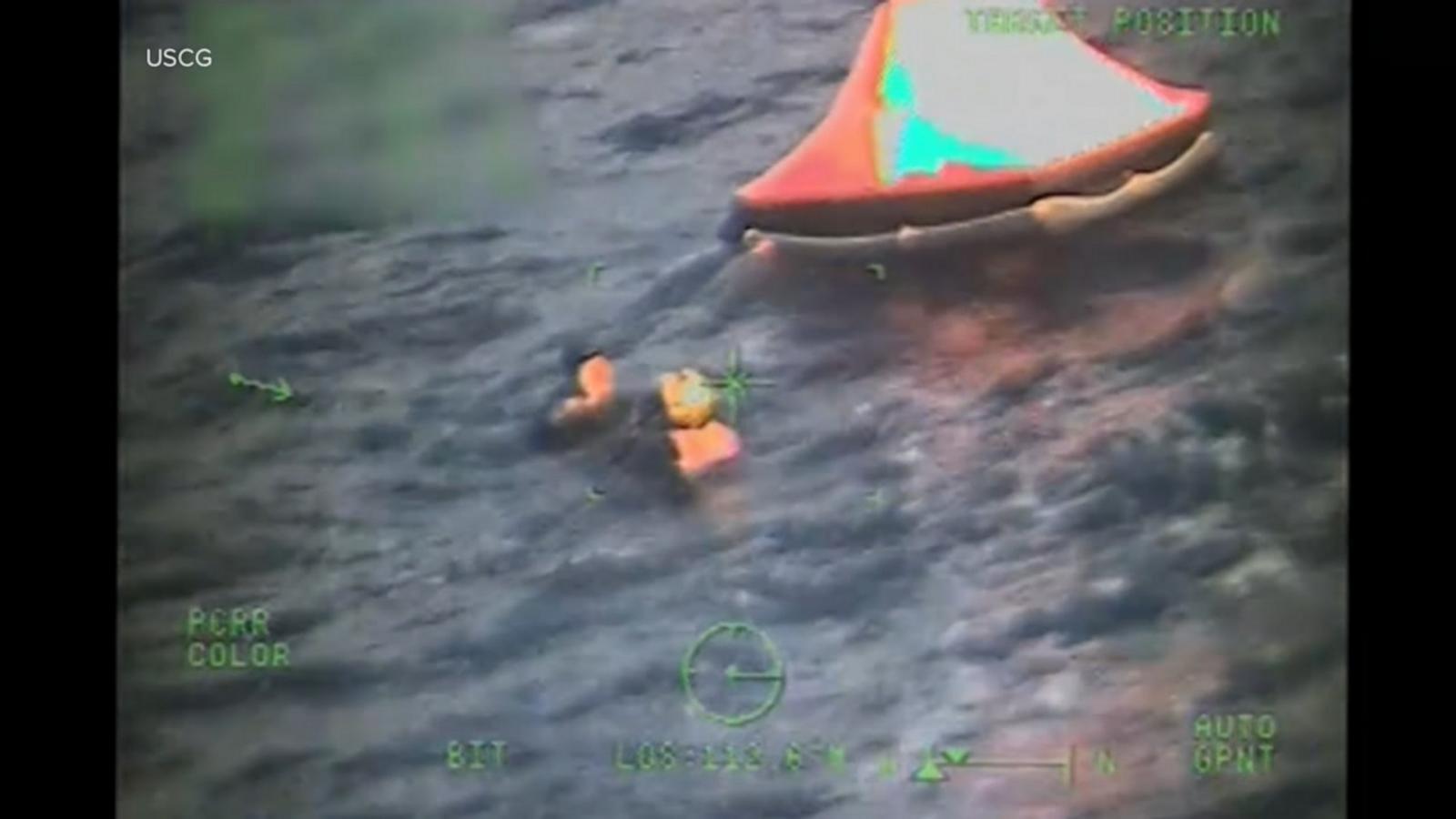 WATCH: US Coast Guard rescues fisherman stranded at sea after boat catches fire