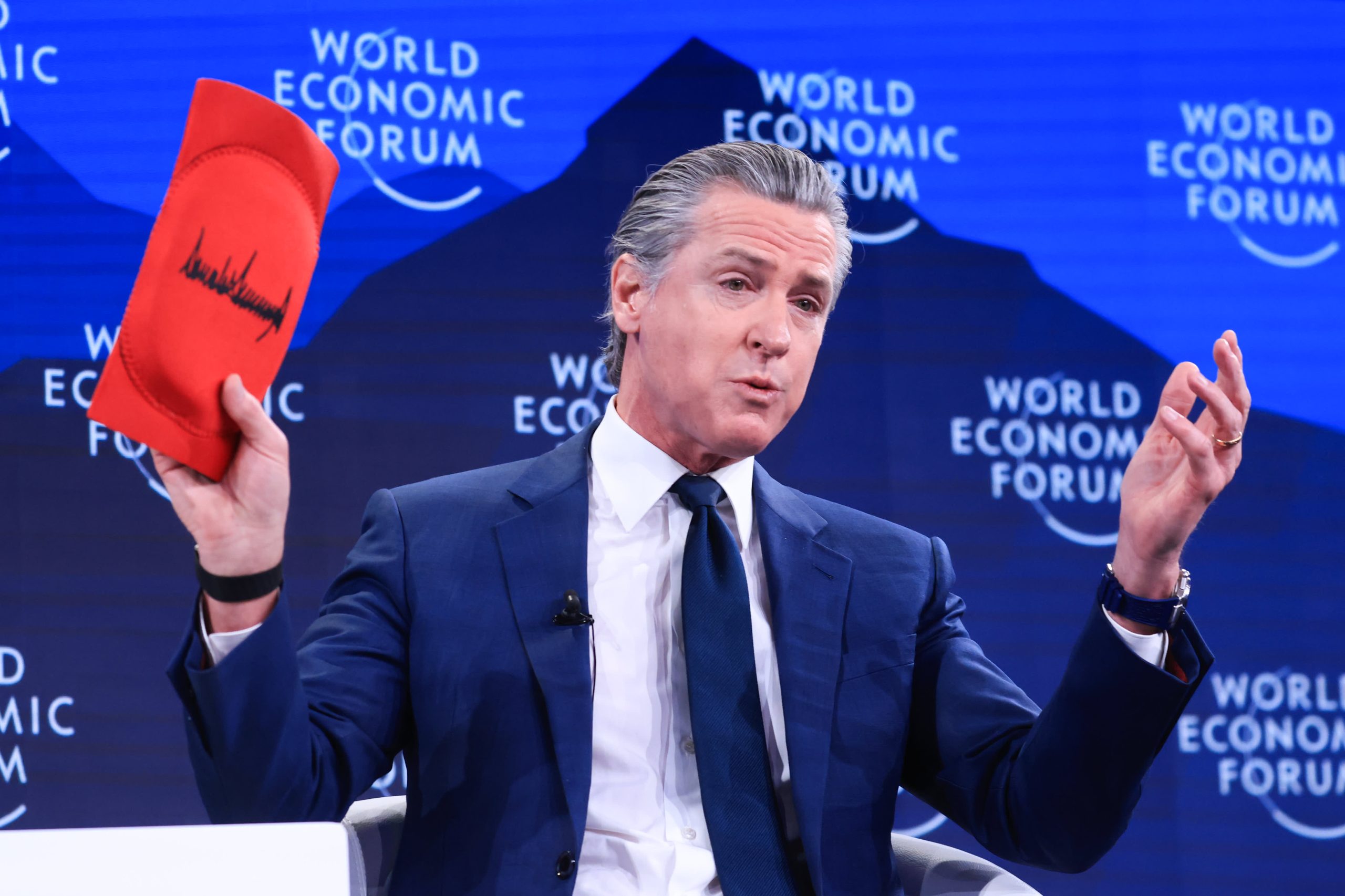 Newsom shows off knee pads for CEOs ‘selling out’ to the Trump administration