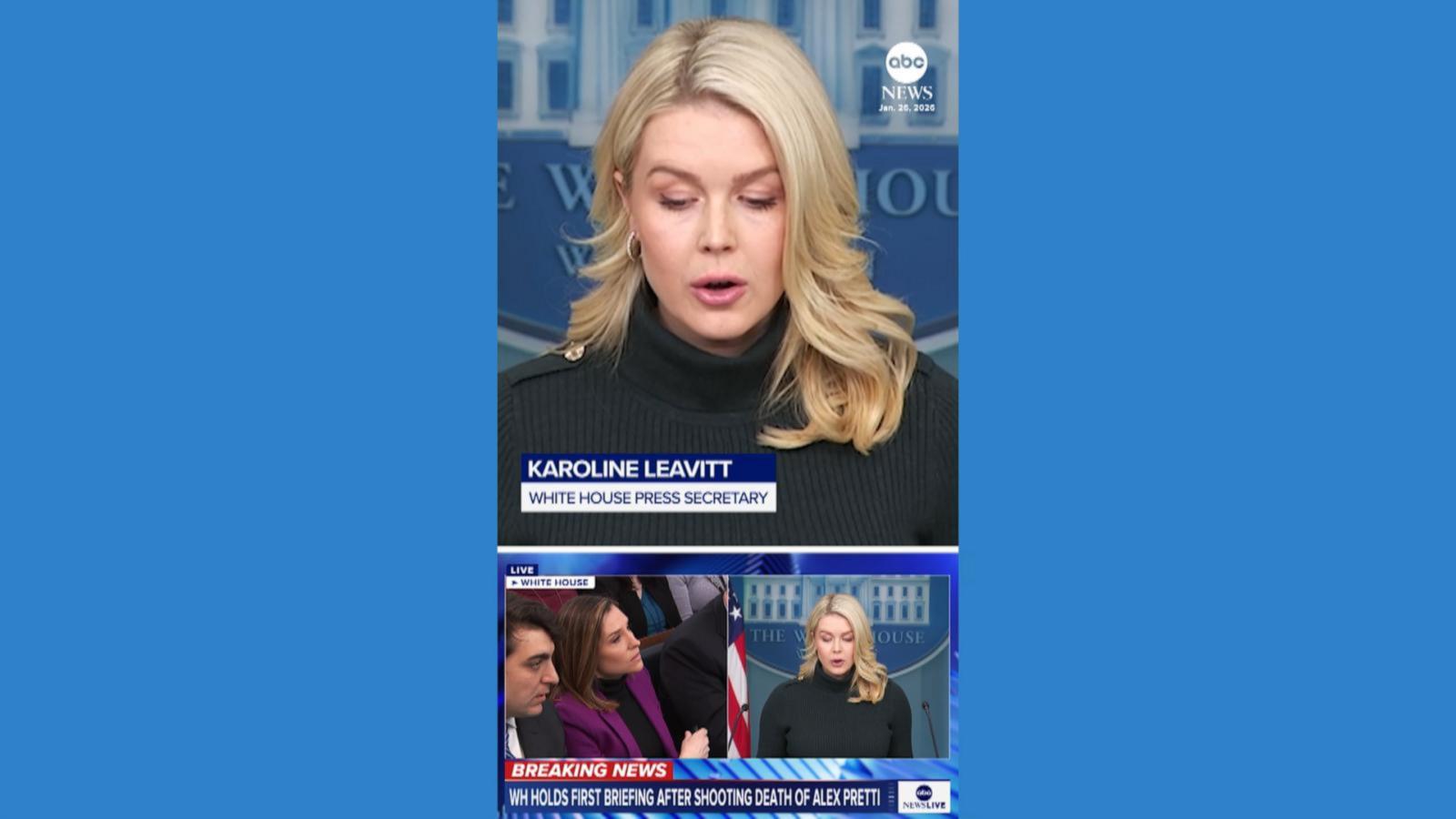 WATCH: White House distances itself from accusations Alex Pretti was ‘domestic terrorist’