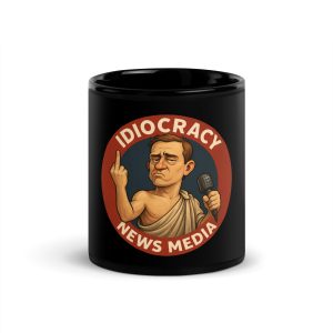 Idiocracy News Media – Black Glossy Mug