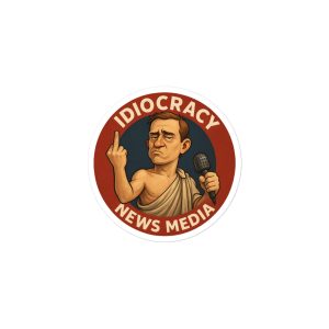 Idiocracy News Media Logo – Bubble-Free Vinyl Sticker