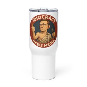 Idiocracy News Media Travel mug with a handle
